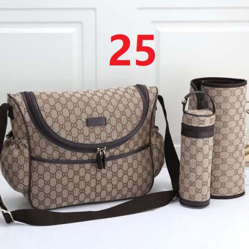 Canvas and split leather baby diaper bag + nursing bottle bag+ cushion, AAA, no box,diaper bag size  40x30x14cm,B98-25