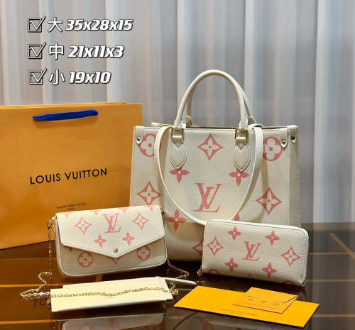 Split leather bag ,3A, size 35x28x15cm, 25x15x5cm, 19x10cm, 3 pieces for set, no box, B75-2844