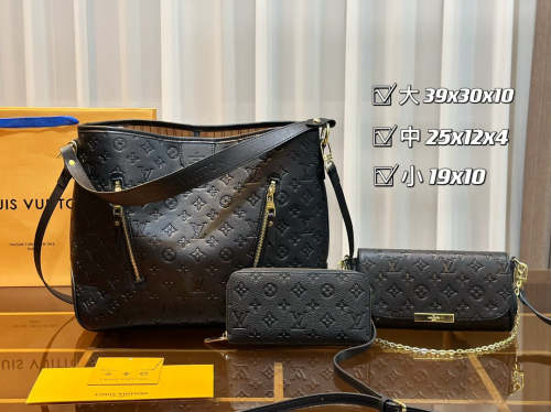 Split leather bag ,3A, size 39x30x10cm, 25x12x4cm, 19x10cm, 3 pieces for set, no box, B75-2838
