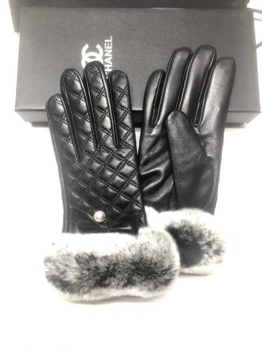 Women's fur leather gloves, GLS30-18