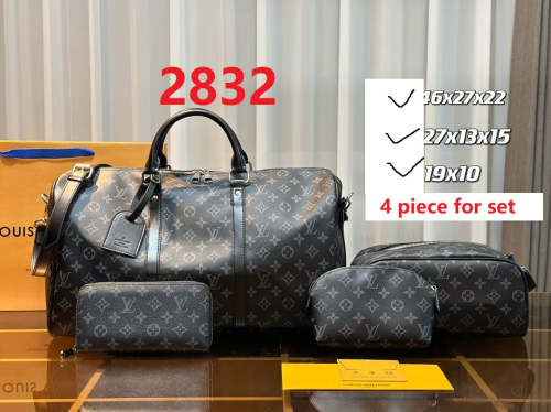Split leather bag ,3A, size 46x27x22cm, 27x13x15cm, 19x10cm, 4 pieces for set, no box, B75-2832