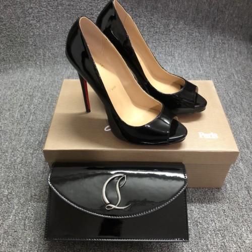 Top quality, real lether, women heel  shoes + cross shoulder bag set,  shoes size 35-43,heel 12cm, bag size 22x12x5.5cm, with box, B300-11