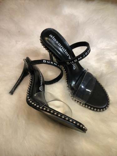 Women's leather heel sandals slippers , size 34-40 ,SS60-1697