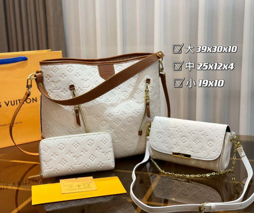 Split leather bag ,3A, size 39x30x10cm, 25x12x4cm, 19x10cm, 3 pieces for set, no box, B75-2839