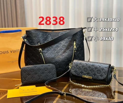 Split leather bag ,3A, size 39x30x10cm, 25x12x4cm, 19x10cm, 3 pieces for set, no box, B75-2838