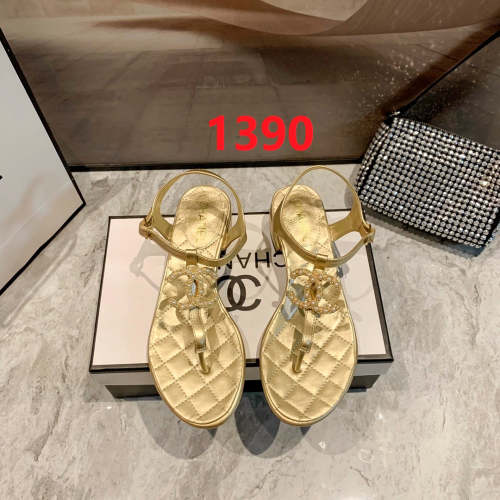 Flat leather sandals slippers , size 34-40 , with box, SS60-1390-1393