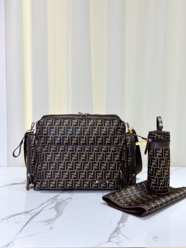 Canvas and split leather baby diaper bag + nursing bottle bag+ cushion, AAA, no box,diaper bag size  44x31x14cm,B98-56