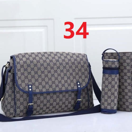 Canvas and split leather baby diaper bag + nursing bottle bag+ cushion, AAA, no box,diaper bag size  42x31x14cm,B98-34