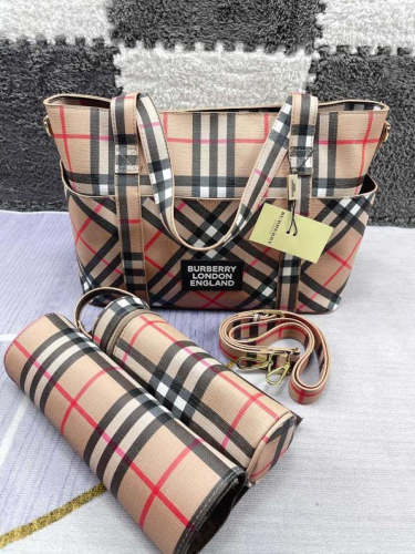 Canvas and split leather baby diaper bag + nursing bottle bag+ cushion, AAA, no box,diaper bag size  32x29x17cm,B98-46