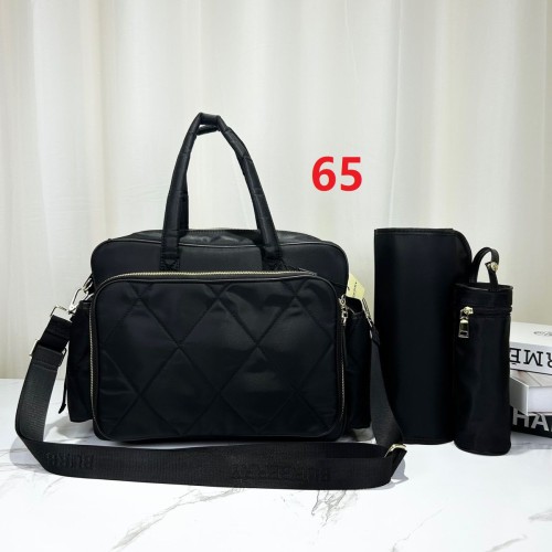 Canvas and split leather baby diaper bag + nursing bottle bag+ cushion, AAA, no box,diaper bag size  40x26x14cm,B98-65-66