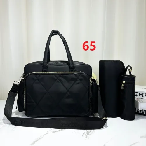 Canvas and split leather baby diaper bag + nursing bottle bag+ cushion, AAA, no box,diaper bag size  40x26x14cm,B98-65-66