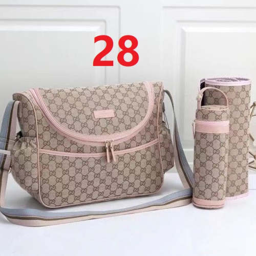 Canvas and split leather baby diaper bag + nursing bottle bag+ cushion, AAA, no box,diaper bag size  40x30x14cm,B98-28