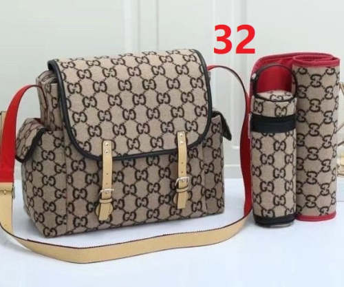 Canvas and split leather baby diaper bag + nursing bottle bag+ cushion, AAA, no box,diaper bag size  36x32x14cm,B98-32