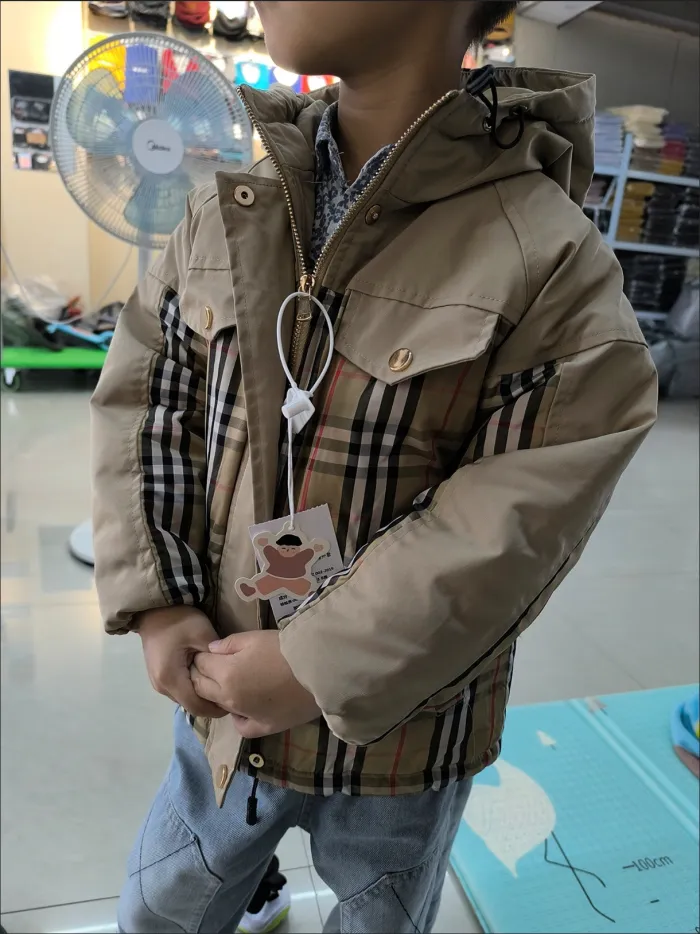 Hooded Cotton-padded clothes jacket for kids , size:90-160, CL40-1