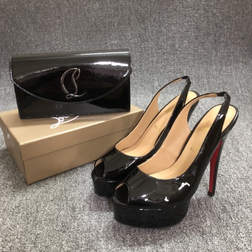 Top quality, real lether, women high heel sandals shoes + cross shoulder bag set,  shoes size 35-43,heel 14cm, bag size 22x12x5.5cm, with box, B300-3