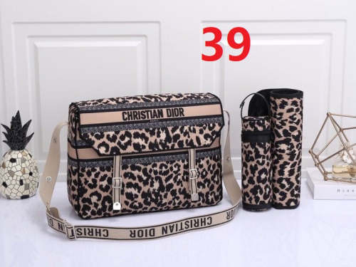 Canvas and split leather baby diaper bag + nursing bottle bag+ cushion, AAA, no box,diaper bag size  40x30x15cm,B98-39