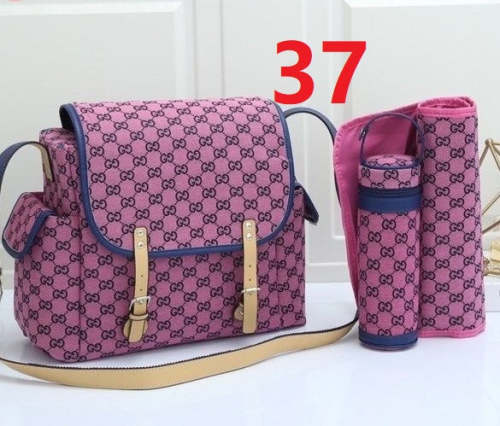 Canvas and split leather baby diaper bag + nursing bottle bag+ cushion, AAA, no box,diaper bag size  36x32x14cm,B98-37