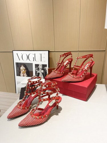 Women leather heel sandal shoes, size 34-42, SS88-689-690