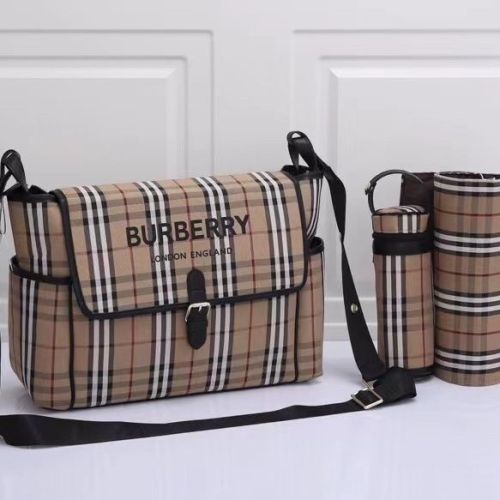 Canvas and split leather baby diaper bag + nursing bottle bag+ cushion, AAA, no box,diaper bag size  45x30x13cm,B98-47