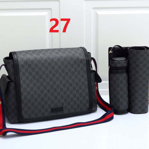 Canvas and split leather baby diaper bag + nursing bottle bag+ cushion, AAA, no box,diaper bag size  40x30x14cm,B98-27