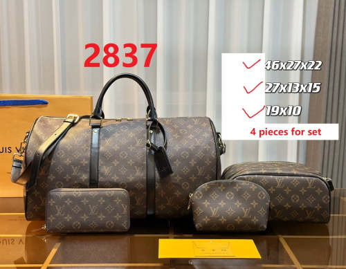 Split leather bag ,3A, size 46x27x22cm, 27x13x15cm, 19x10cm, 4 pieces for set, no box, B75-2837