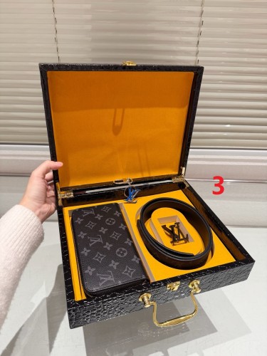 Leather wallet and belt and key chain a set ,5A ,  B98-3