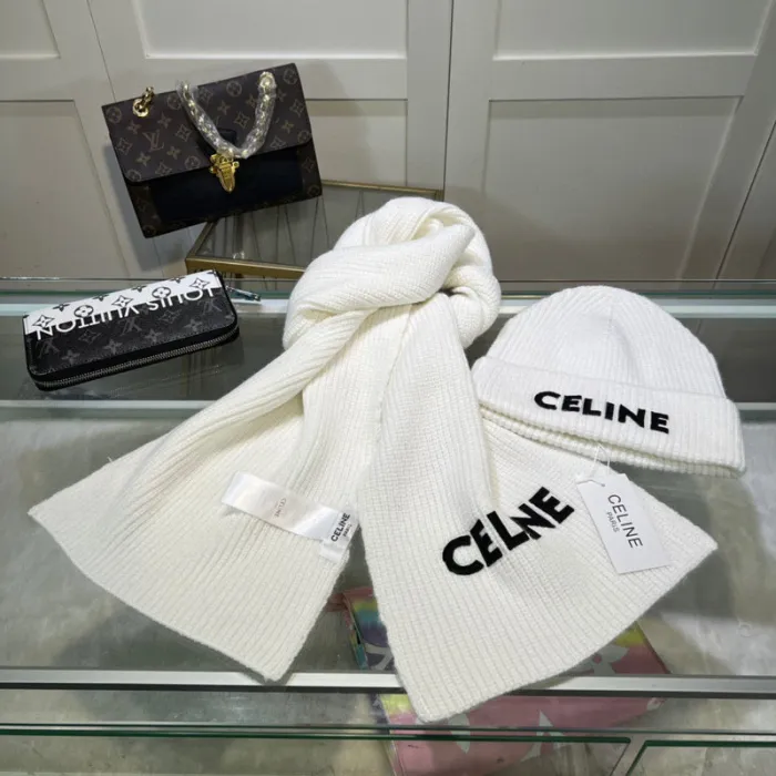 cashmere cotton scarf and hat ,no box. HX68-17-22