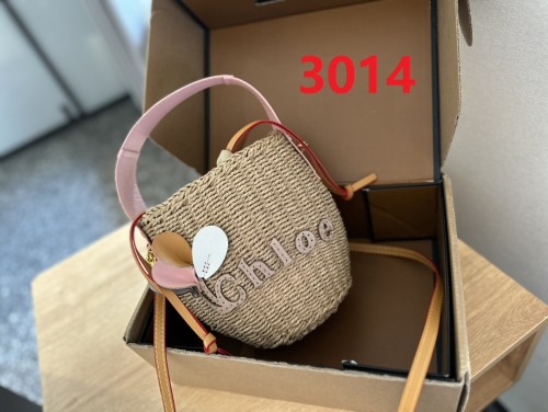 Straw raffia leather bag ,3A , size 18x14cm,no box,  B75-3014