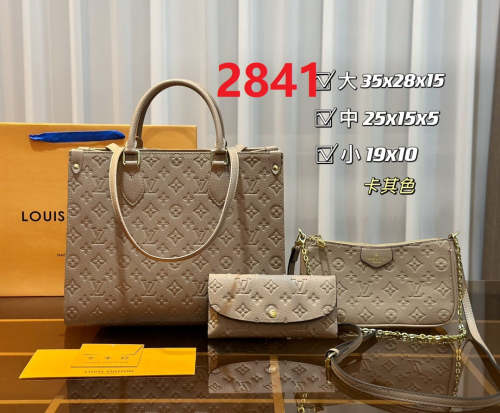Split leather bag ,3A, size 35x28x15cm, 25x15x5cm, 19x10cm, 3 pieces for set, no box, B75-2841