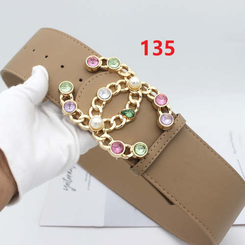 Ladies' belt width 6.8cm, length 105cm, no box, BLT19.9-135-140