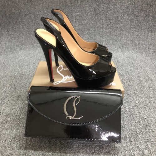 Top quality, real lether, women high heel sandals shoes + cross shoulder bag set,  shoes size 35-43,heel 14cm, bag size 22x12x5.5cm, with box, B300-3