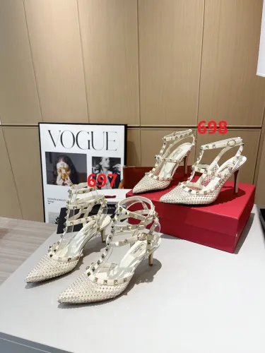 Women leather heel sandal shoes, size 34-42, SS88-697-698
