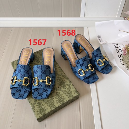 Women heel slipper shoes,heel 2.5cm or 7cm, size 34-42, SS50-1567-1568