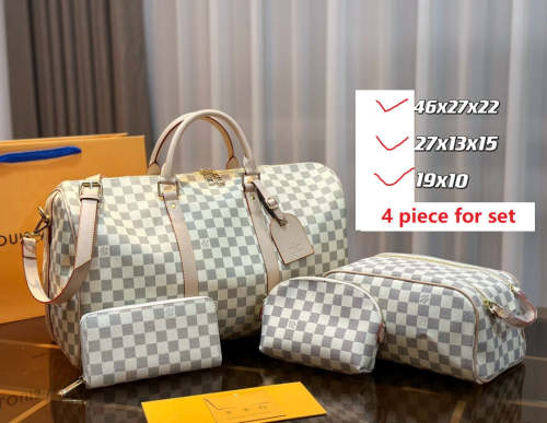 Split leather bag ,3A, size 46x27x22cm, 27x13x15cm, 19x10cm, 4 pieces for set, no box, B75-2833
