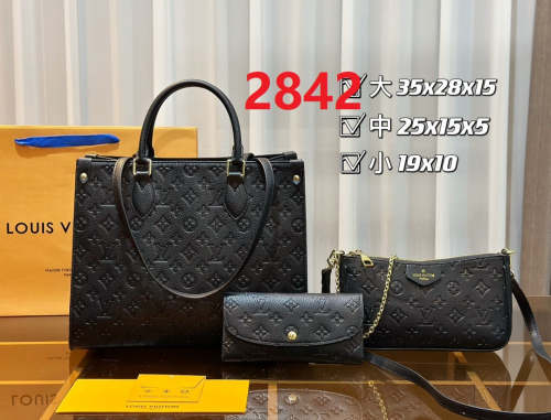 Split leather bag ,3A, size 35x28x15cm, 25x15x5cm, 19x10cm, 3 pieces for set, no box, B75-2842