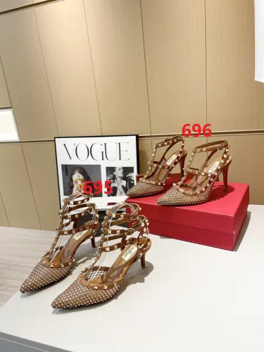 Women leather heel sandal shoes, size 34-42, SS88-695-696