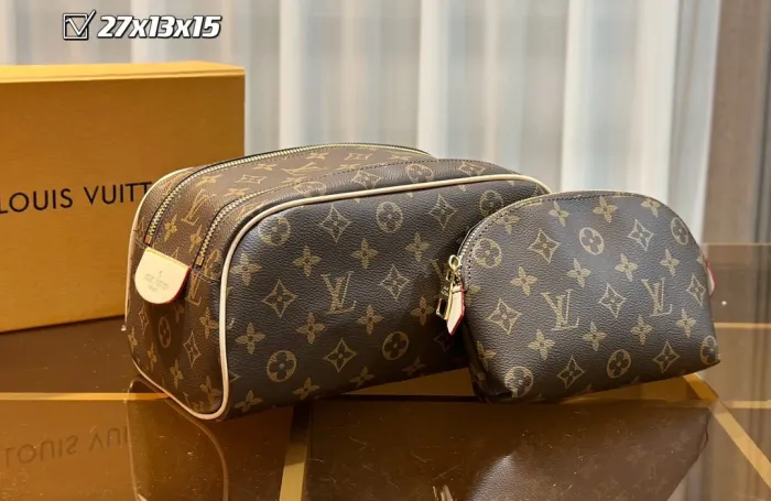Split leather bag ,3A, size 46x27x22cm, 27x13x15cm, 19x10cm, 4 pieces for set, no box, B75-2836