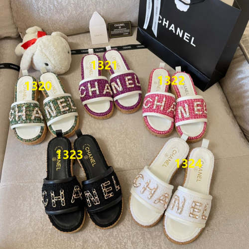 Flat leather sandals slippers , size 34-40 , with box, SS60-1320-1324
