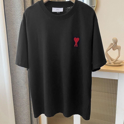 Women men embroidered heart cotton short sleeves t shirt clothes，CL20-32-36