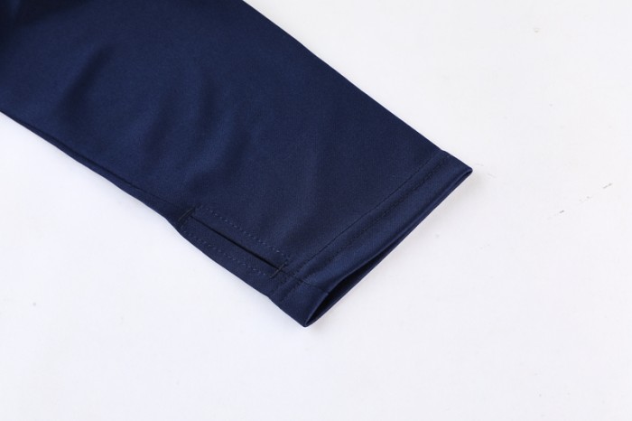 Adult Half-Zip Training Top and Pants Set Dark Blue #B201