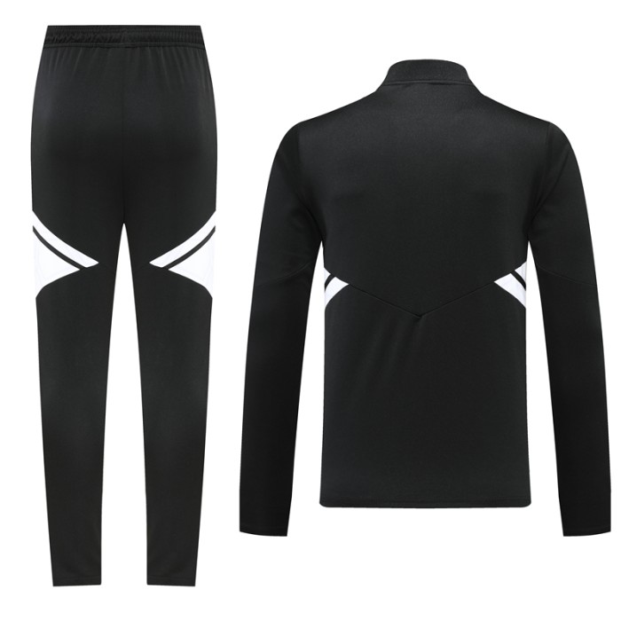 Adult Half-Zip Training Top and Pants Set Black #B201
