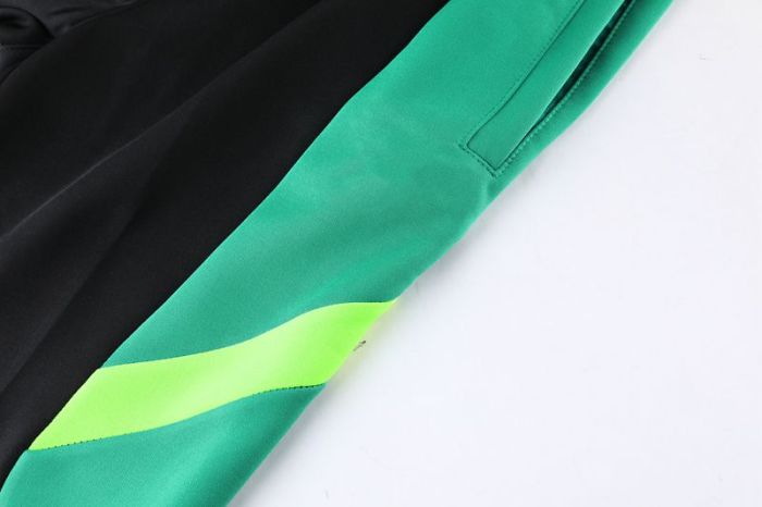 Adult Track Jacket and Pants Set Black/Green #NJ02