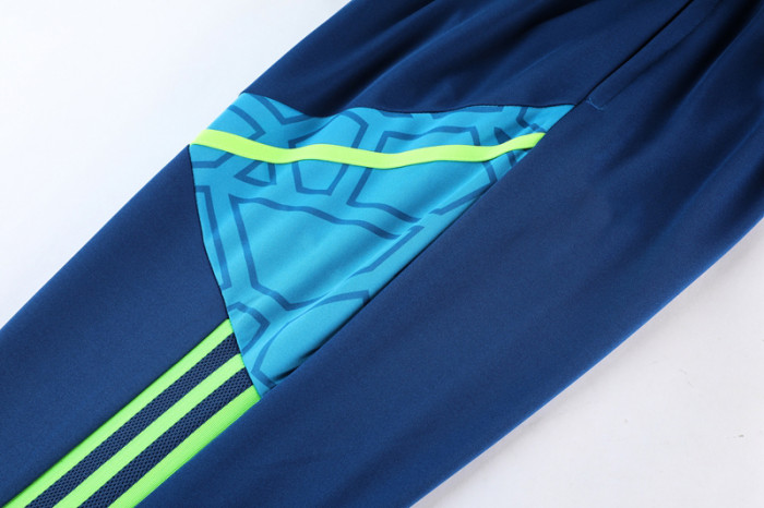 Adult Half-Zip Training Top and Pants Set Lake blue #B201