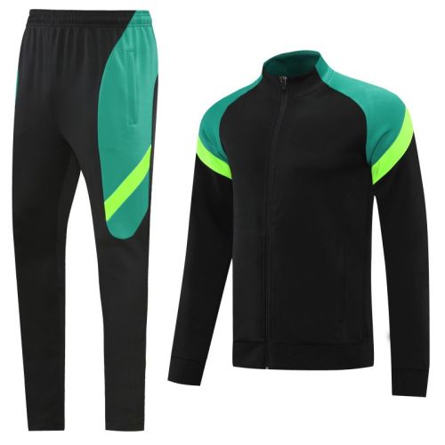 Adult Track Jacket and Pants Set Black/Green #NJ02