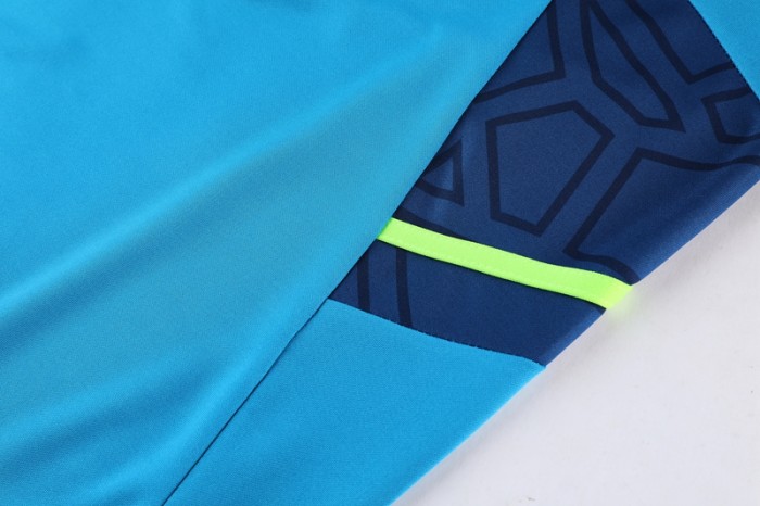 Adult Half-Zip Training Top and Pants Set Lake blue #B201