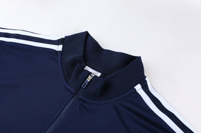 Adult Half-Zip Training Top and Pants Set Dark Blue #B201