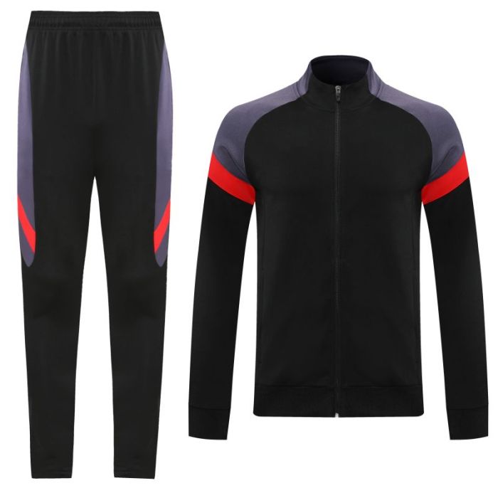 Adult Track Jacket and Pants Set Black/Purple #NJ02