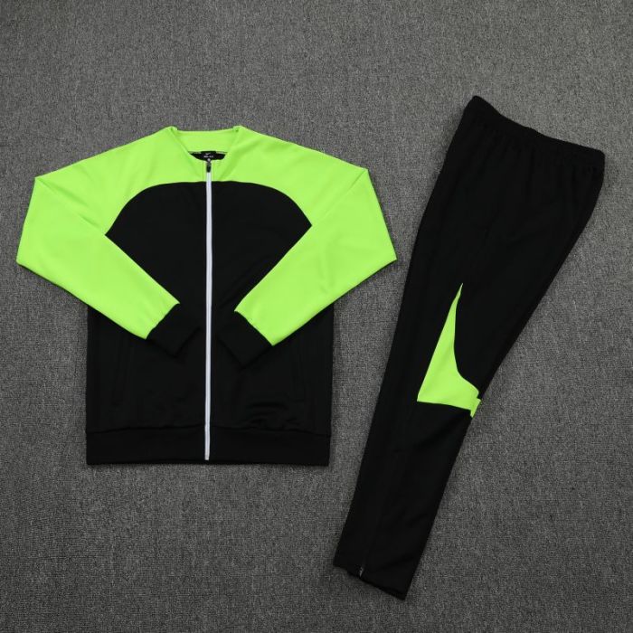 Adult Track Jacket and Pants Set Black/Green #NJ01