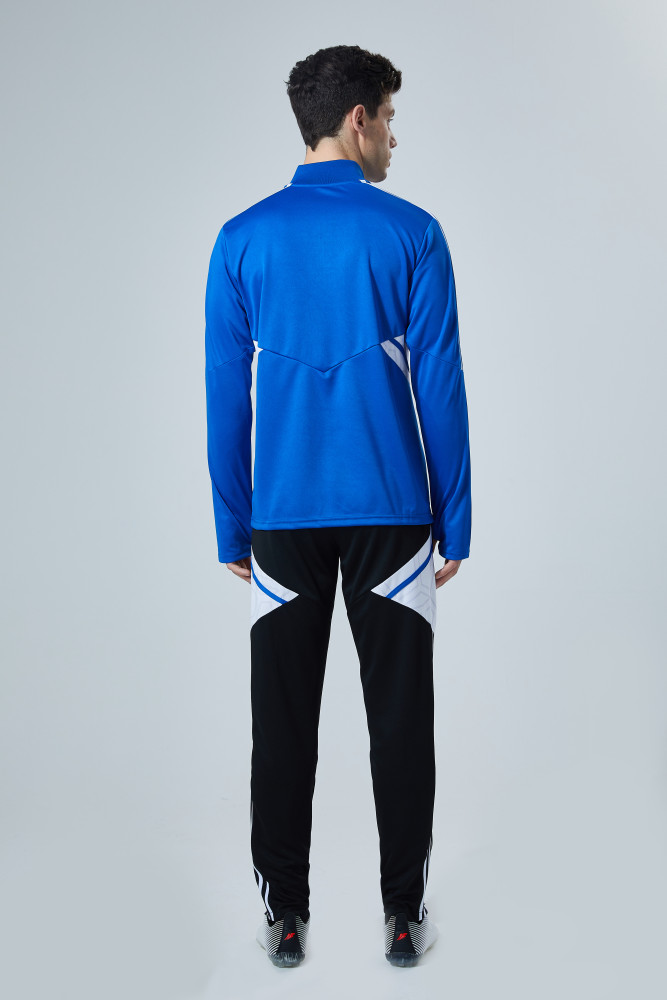 Adult Half-Zip Training Top and Pants Set Blue #B201