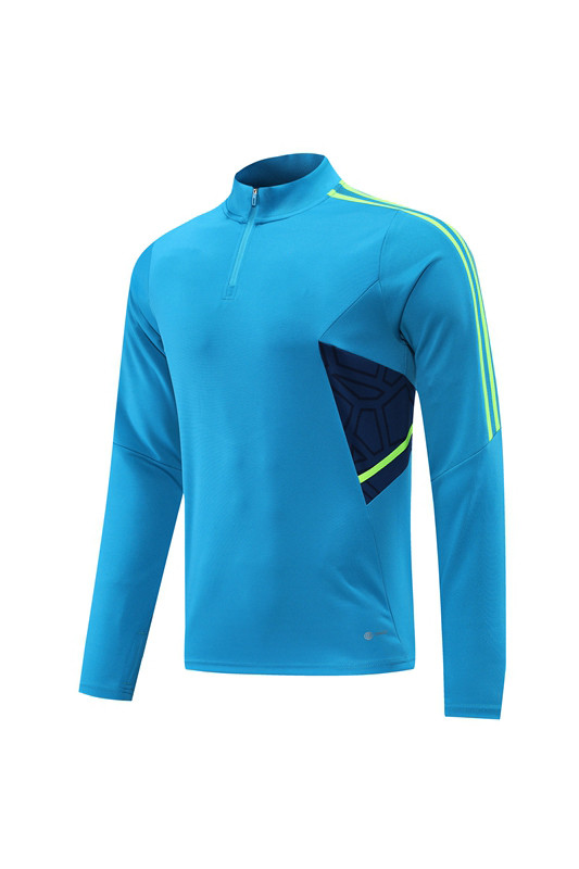 Adult Half-Zip Training Top and Pants Set Lake blue #B201